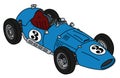 The retro blue racecar