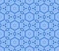 Retro Blue Seamless Vector Wallpaper Royalty Free Stock Photo