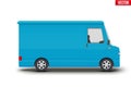 Retro blue service van minibus