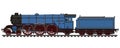 Retro blue steam locomotive