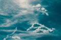 Retro Blue Summer Sky And Clouds Royalty Free Stock Photo
