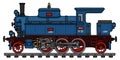 The retro blue tank engine steam locomotive