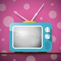 Retro Blue Television, TV Illustration