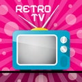 Retro Blue Television, TV Illustration