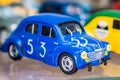 Retro blue toy sport car Royalty Free Stock Photo