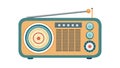 Retro Blue Transistor Radio Vector, vector design Generative AI Royalty Free Stock Photo