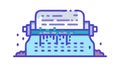 Retro Blue Typewriter Office Vector Icon, vector design Generative AI Royalty Free Stock Photo