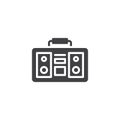 Retro boombox vector icon