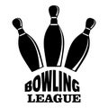 Retro bowling league logo, simple style