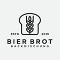 retro bread logo icon design