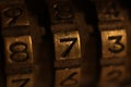 Retro Bronze Lock Number Combination. Royalty Free Stock Photo