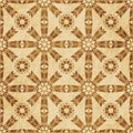 Retro brown cork texture grunge seamless background Arrow Feather Cross Flower Royalty Free Stock Photo