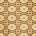 Retro brown cork texture grunge seamless background Geometry Brick Cross Check Royalty Free Stock Photo