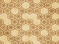 Retro brown cork texture grunge seamless background Hexagon Round Cross Frame Chain Royalty Free Stock Photo