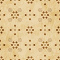 Retro brown cork texture grunge seamless background round dot ci Royalty Free Stock Photo
