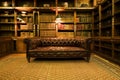 Retro brown leather couch
