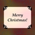 Retro brown pink Merry Christmas celebration card