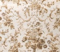 Retro Brown Sepia Floral Pattern Fabric Background Royalty Free Stock Photo