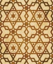 Retro brown watercolor texture grunge seamless background geometry cross polygon star frame Royalty Free Stock Photo