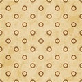 Retro brown watercolor texture grunge seamless background round dot outline geometry Royalty Free Stock Photo