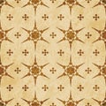 Retro brown watercolor texture grunge seamless background point round cross flower dot Royalty Free Stock Photo