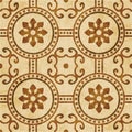 Retro brown watercolor texture grunge seamless background round Royalty Free Stock Photo