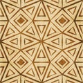 Retro brown watercolor texture grunge seamless background triangle check cross octagon geometry frame Royalty Free Stock Photo