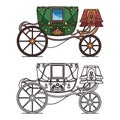 Retro buggy for wedding or vintage royal chariot Royalty Free Stock Photo