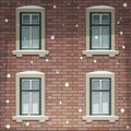 Retro Building Facade At Winter Time