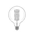 Retro bulbs image. Light bulbs hand drawn icons. Light bulb sketch. Vector illustration