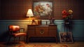 A retro bundle with vintage furniture, antique objects and wallpapers