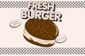 Fast food restaurants and diners retro signs collection. Burger posters and vector design Royalty Free Stock Photo