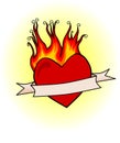 Retro burning heart Royalty Free Stock Photo