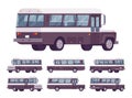 Retro bus black-white set