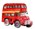 Retro bus drawing Royalty Free Stock Photo