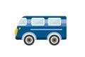 Retro bus, holiday van. Cartoon illustration. Royalty Free Stock Photo