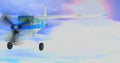 Retro bush plane . 3D render Royalty Free Stock Photo