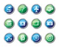 Retro business and office object icons over colored background Royalty Free Stock Photo