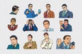 Retro businessmen pop art collection