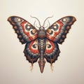 Retro Butterfly. Butterfly clipart. Vintage painting