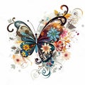 Fluttering into the Past: Retro Butterfly Floral