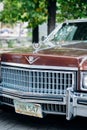 Retro Cadillac car at the exhibition of vintage cars.