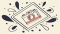 Retro Camera with Abstract Splatters and Shapes, vector design Generative AI Royalty Free Stock Photo
