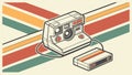 Retro Camera & Cassette Player - Vintage Technology Collection, vector design Generative AI Royalty Free Stock Photo