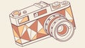 Retro Camera with Geometric Pattern, Vintage Photography Vector Art, vector design Generative AI Royalty Free Stock Photo