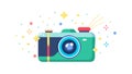 Retro Camera Icon: Capturing Moments with a Flash, vector design Generative AI Royalty Free Stock Photo