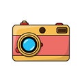 Retro camera icon. Device gadget technology and electronic theme. Isolated design. Vector illustration Royalty Free Stock Photo