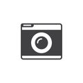 Retro camera icon , solid logo illustration, pictogram iso