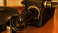 A retro camera lens close-up Royalty Free Stock Photo