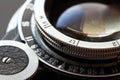 Retro camera lens close-up. Royalty Free Stock Photo